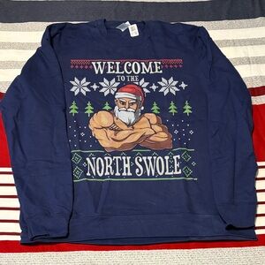 Festive Navy 'North Swole' Sweatshirt